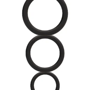 Round Cock Ring Set - Black