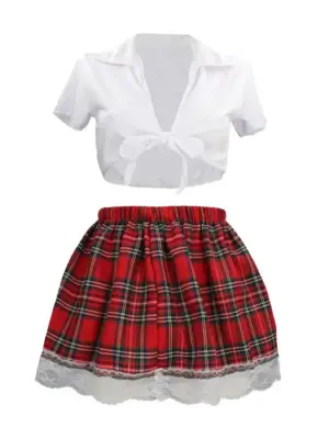 Schoolgirl Costume - S/M - White