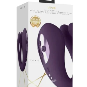 Yoko - Triple Action Vibrator Dual Prongs with Clitoral Pulse Wave