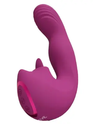 VIVE - Yumi - Rechargeable Triple Motor - G-Spot Finger Motion Vibrator and Flickering Tongue Stimulator