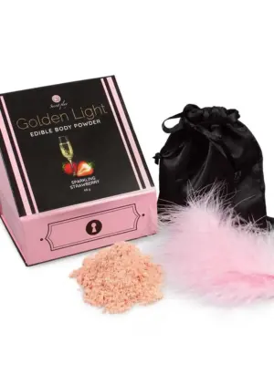 SPARKLING STRAWBERRY EDIBLE POWDER & FEATHER TICKLER KIT Cod.