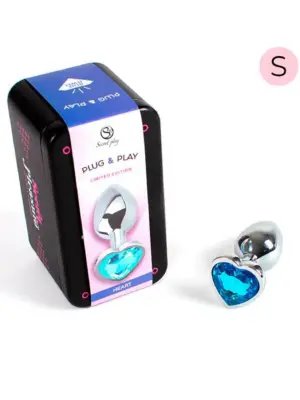 BLUE HEART METAL BUTT PLUG S