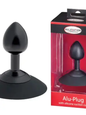 MALESATION Alu-Plug with suction cup small, black