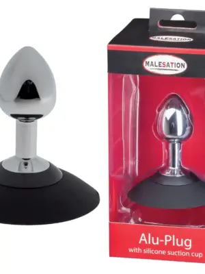 MALESATION Alu-Plug with suction cup small, chrome