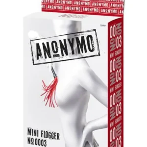 Anonymo flogger, PU leather, red, 28 cm