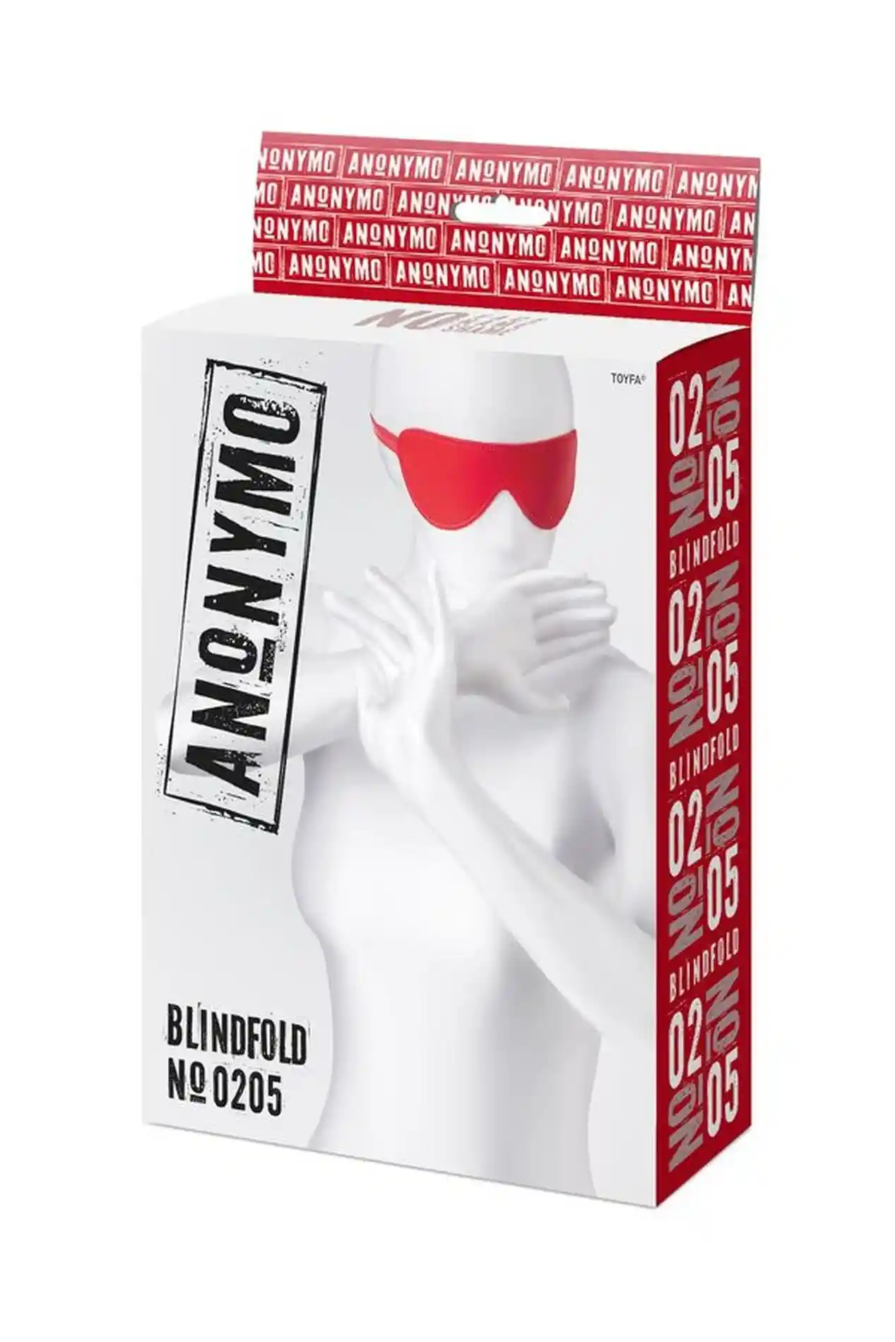 Anonymo mask, PU leather, red, 65 cm - obrazek 6