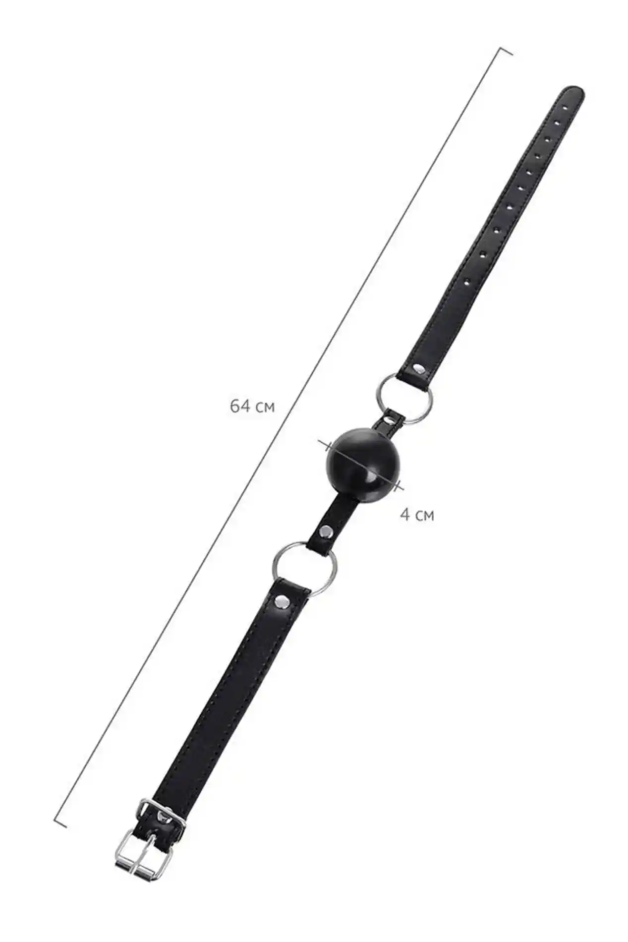 Anonymo gag, TPR, black, 64 cm - obrazek 5