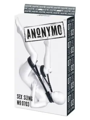 Anonymo fixing sling, PU leather, black, 145 cm
