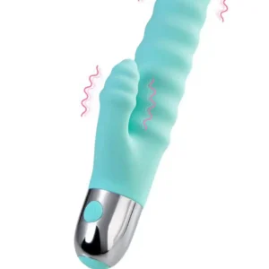 Relief vibrator with clitoral stimulation Flovetta Flax, silicone, mint, 17.5 cm
