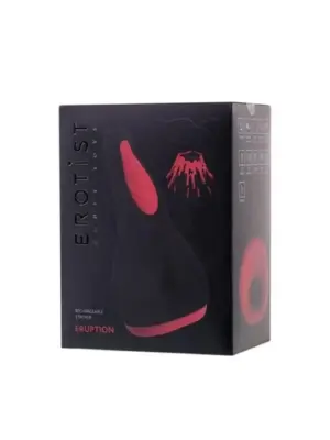 EROTIST Eruption; Rechargeable masturbator, Silicone, Black, 18.5 cm.