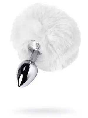 Silver anal plug TOYFA Metal with faux fur