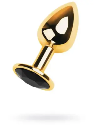 Golden anal plug TOYFA Metal,with a tourmaline colored gem