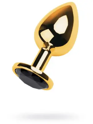 Gold anal plug TOYFA Metal with pink round-shaped gem