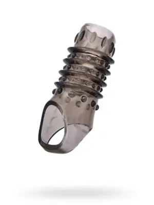 ToyFa XLover, Penis sleeve, for enlargement, TPE, transparent black, 10,5 cm