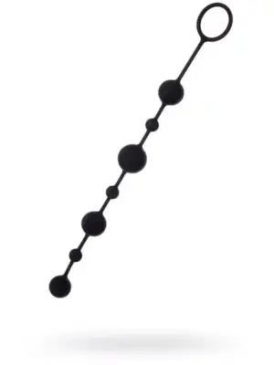 Anal beads Toyfa A-toys Coron, with balls, silicone, black, 35,9 cm