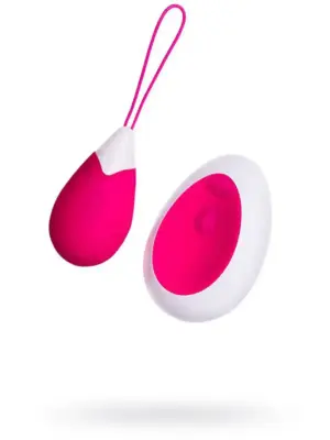 A-TOYS, Vibrating egg with remote control, silicone, pink and white, 12 cm
