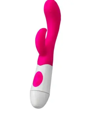 A-TOYS, Vibrator Nessy with Clitoral Stimulator, Silicone, Pink, 20 cm, 10 speeds, 2xAAA