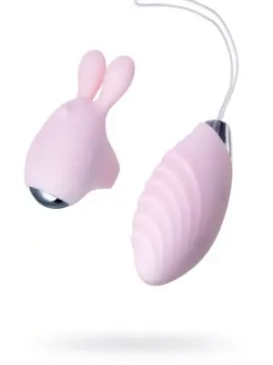 JOS VITA finger vibrating egg and vibrating attachment, silicone, powder pink, 8.5 and 8 cm