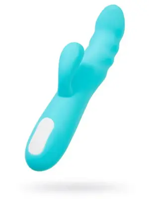 JOS Vibrator-rotator with clitoral stimulation JOS MERRY-SWI, silicone, blue, 20.7 cm