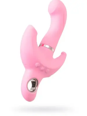 JOS Vibrator with clitoral stimulator JOS Twistme, silicone, pink, 19.5 cm