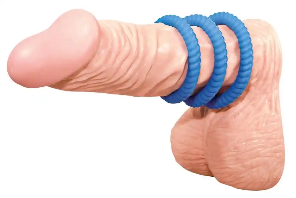 Lust 3 Cock Rings blue - obrazek 3
