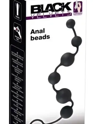 Łańcuch kulkowy z silikonu Black Velvets Anal Beads