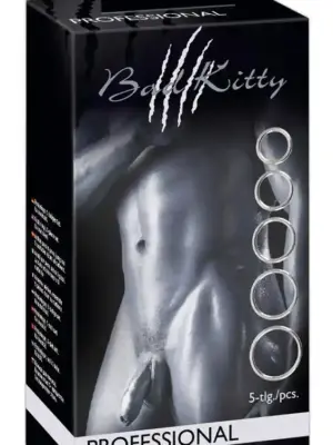 Bad Kitty Set of 5 Metal Rings