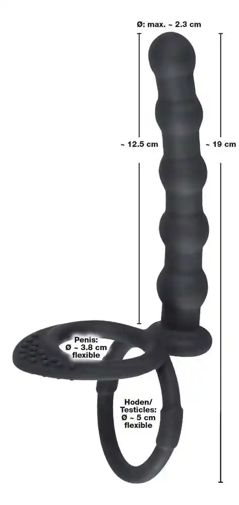 Black Velvets Cock & ball ring - obrazek 9