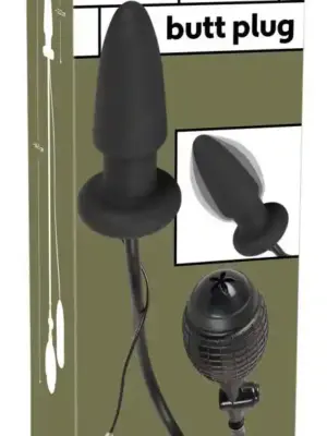 Inflatable vibrating butt plug