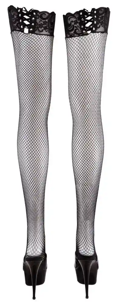 Net Stockings Lace S/M - obrazek 4