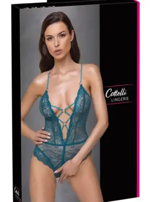 Body z koronki teal XL