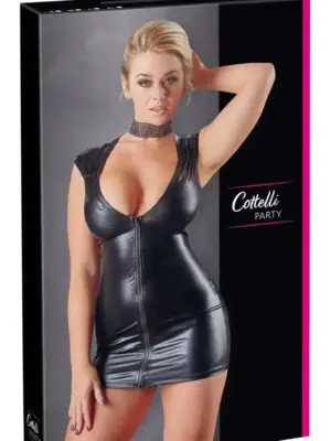 Sukienka Wet Look z Zamkiem XL Czerwona