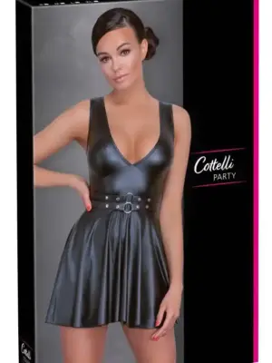 Sukienka Rozkloszowana z Dekoltem V Flared Dress Czarna L