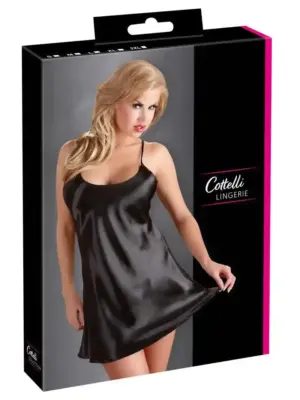 Satin Chemise Black M