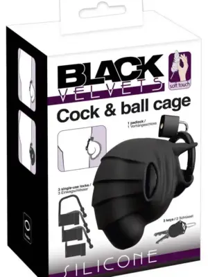 Black velvets Cock & Ball cage