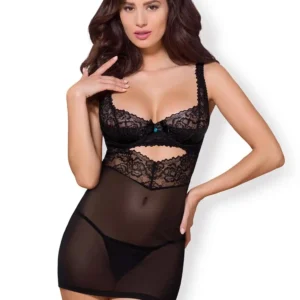 Bielizna- 867-CHE-1 koszulka i stringi  S/M