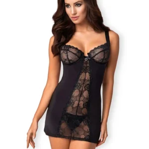 Bielizna-Heartina koszulka i stringi czarna L/XL
