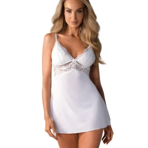 Bielizna-810-BAB-2 babydoll i stringi biała L/XL
