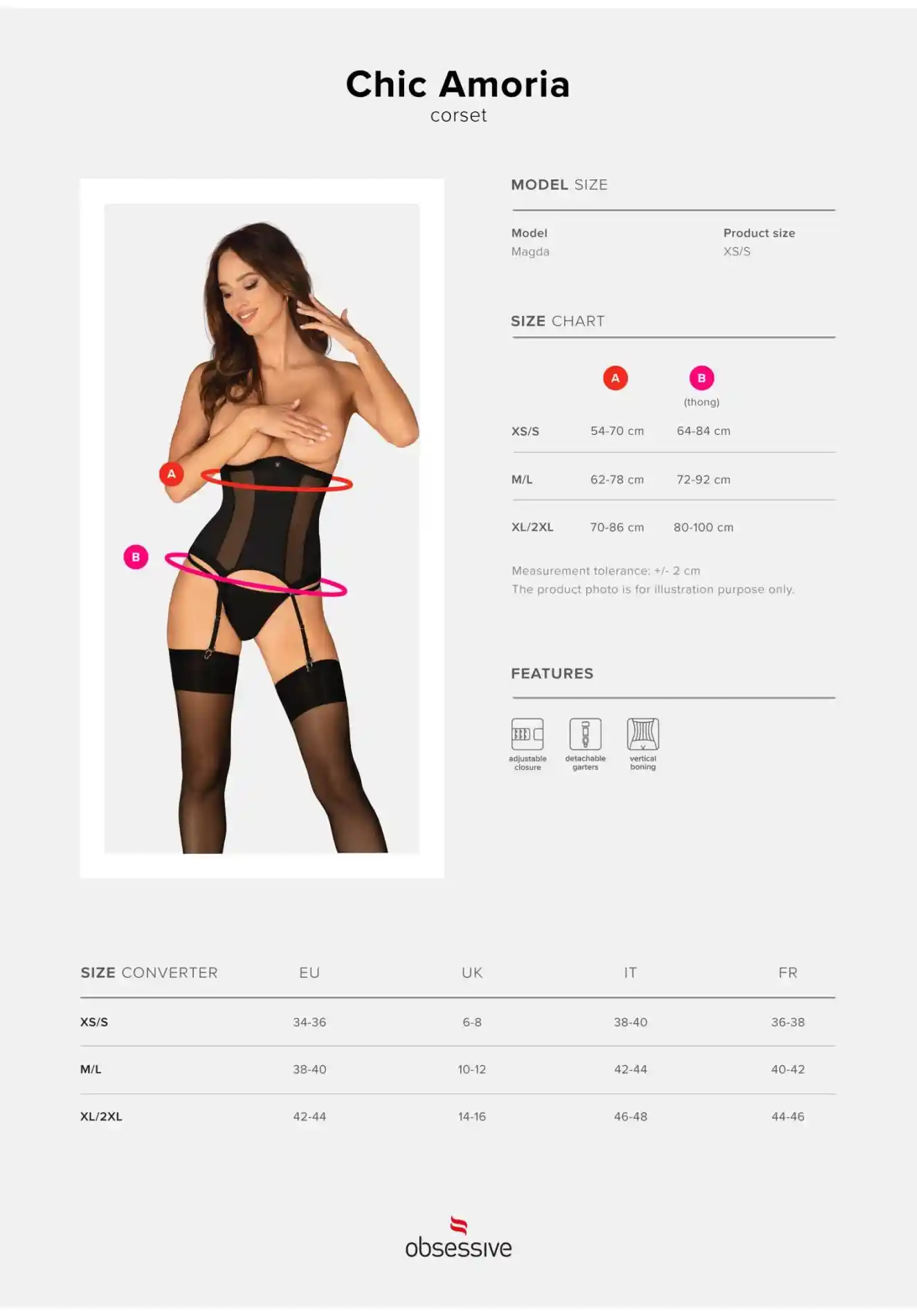 Chic Amoria gorset i stringi XS/S - obrazek 7