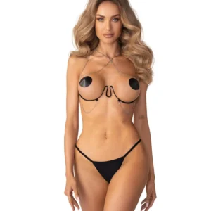 Lustique Black uprząż na biust S/M/L