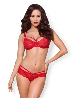 Bielizna-860-SET-3 komplet 2-częściowy czerwony L/XL