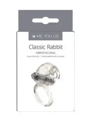 Pierścień- Me You Us Classic Rabbit Cock Ring Transparent