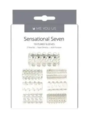 Stymulator- Me you Us Sensual Seven Textured Sleeves Transparent Small
