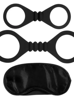 Kajdanki- Me You Us Bound To Please Blindfold Wrist And Ankle Cuffs Black