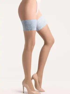 Bielizna-Pończochy ISABELLE Natural/Blue S/M