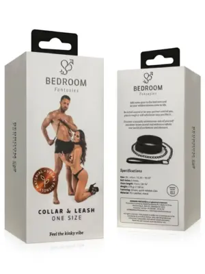 Bedroom Fantasies - Faux LeatherCollar & Chain Black