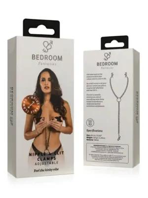 Zaciski na sutki i łechtaczkę Bedroom Fantasies - Nipple & Clitoral Clamps Black