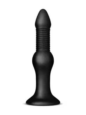 Korek Analny z Wibracjami i Żebrowanym Trzonem 25x6,6cm PVC