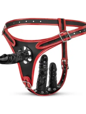 Trzykrotny Strap-On z Paskami i Dildo