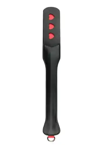 Pejcz-Long Leather Paddle With Heart - obrazek 2